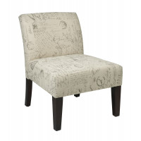 OSP Home Furnishings LAG51-S13 Laguna Chair in Script Fabric with Dark Espresso Legs